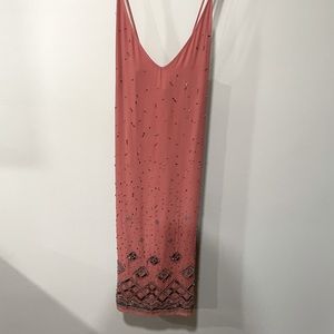 Salmon dress with silver beads. Size medium. White House black market.